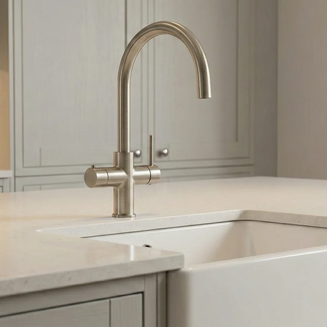 4-in1 5-in-1 Sparkling Instant Boiling Chilled Filtered Water Tap Vetta tap C Shape nickel