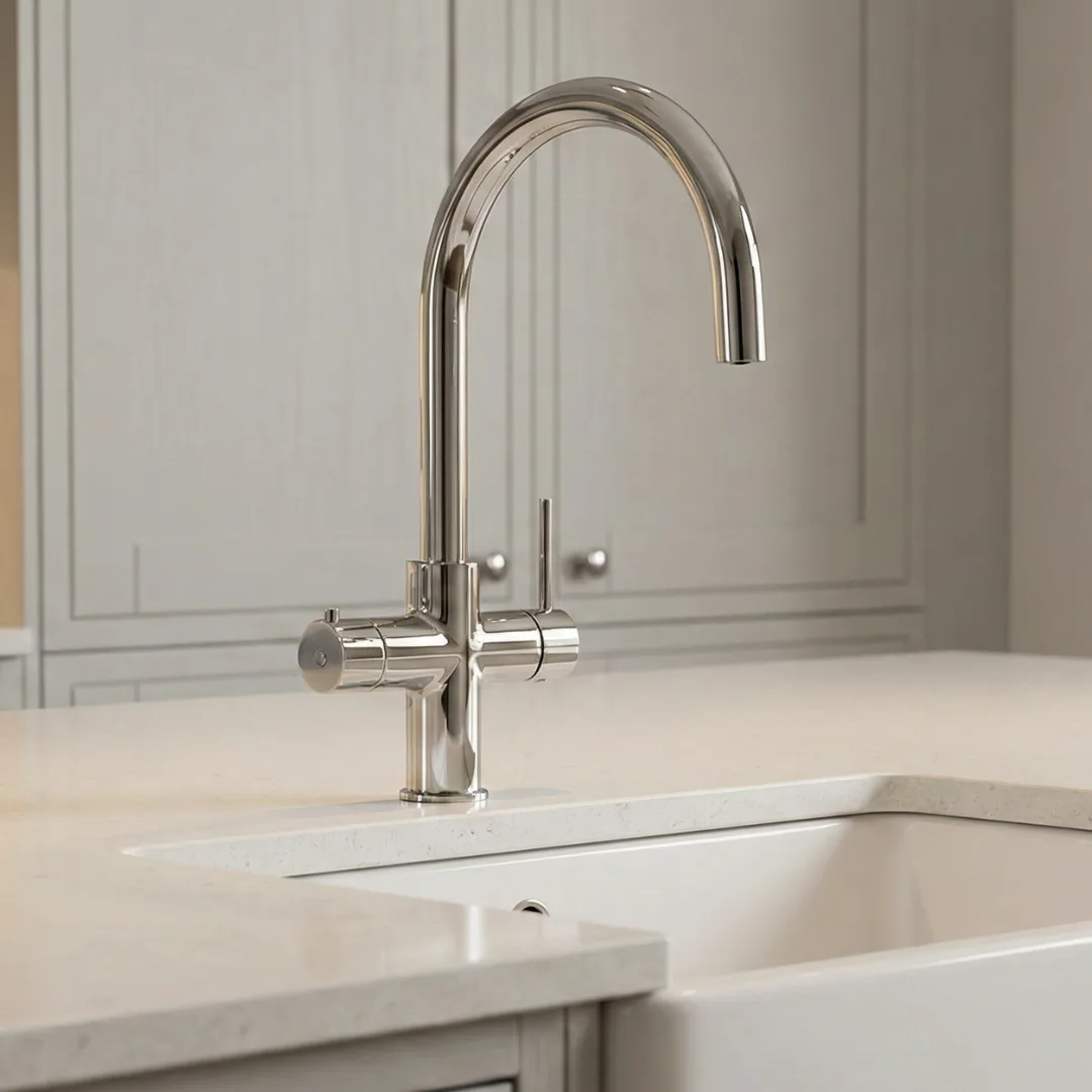 4-in-1 5-in-1 Sparkling Instant Boiling Chilled Filtered Water Tap Vetta tap C Shape chrome